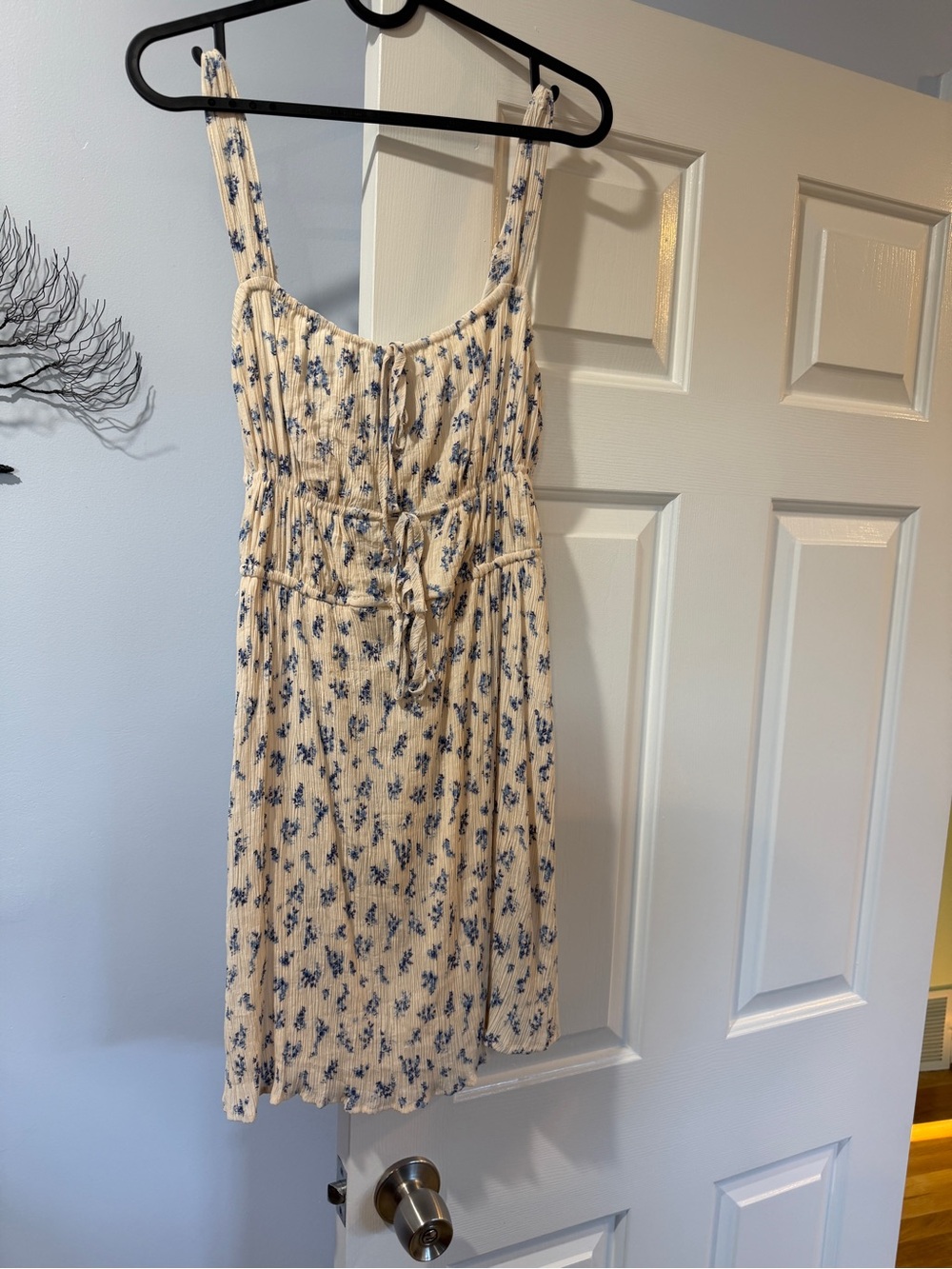 Pink Republic Cream Sundress with Blue Floral Print